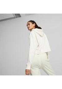 Bluza z kapturem Puma Classics Cropped Hoodie, Kobiety. Typ kołnierza: kaptur. Kolor: biały. Materiał: bawełna, materiał. Sport: fitness