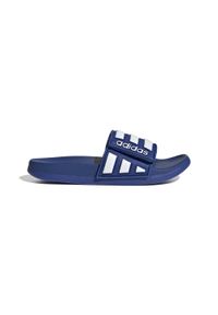 Adidas - Dziecięce regulowane klapki adidas Adilette Comfort. Kolor: niebieski. Styl: sportowy