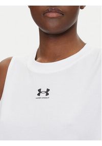 Under Armour Koszulka techniczna Rival Muscle 1383659 Biały Regular Fit. Kolor: biały. Materiał: bawełna, syntetyk #4