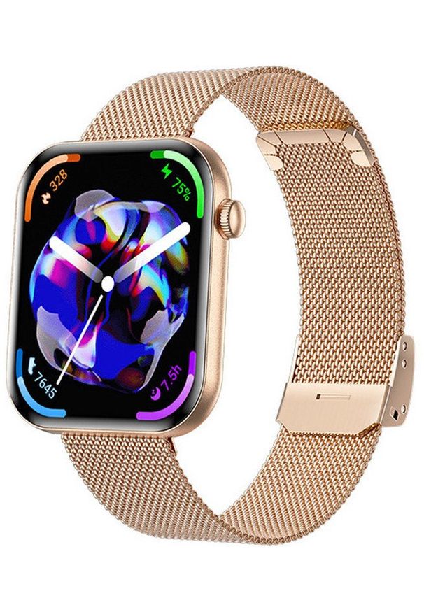 Rubicon - Zegarek Damski SMARTWATCH RUBICON RNCF49 gold/rosegold mesh. Rodzaj zegarka: smartwatch. Materiał: mesh