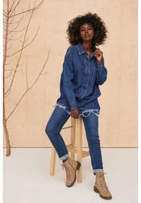 blue shadow - Koszula Damska H 8803 BS Jeans. Materiał: jeans. Długość: długie