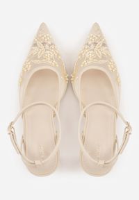 Born2be - Beżowe Siateczkowe Szpilki VICES Ozdobione Kwiatami i Perełkami Nikmanas. Zapięcie: sprzączka. Kolor: beżowy. Materiał: koronka. Wzór: kwiaty, aplikacja. Obcas: na szpilce. Styl: wizytowy, klasyczny, elegancki #9