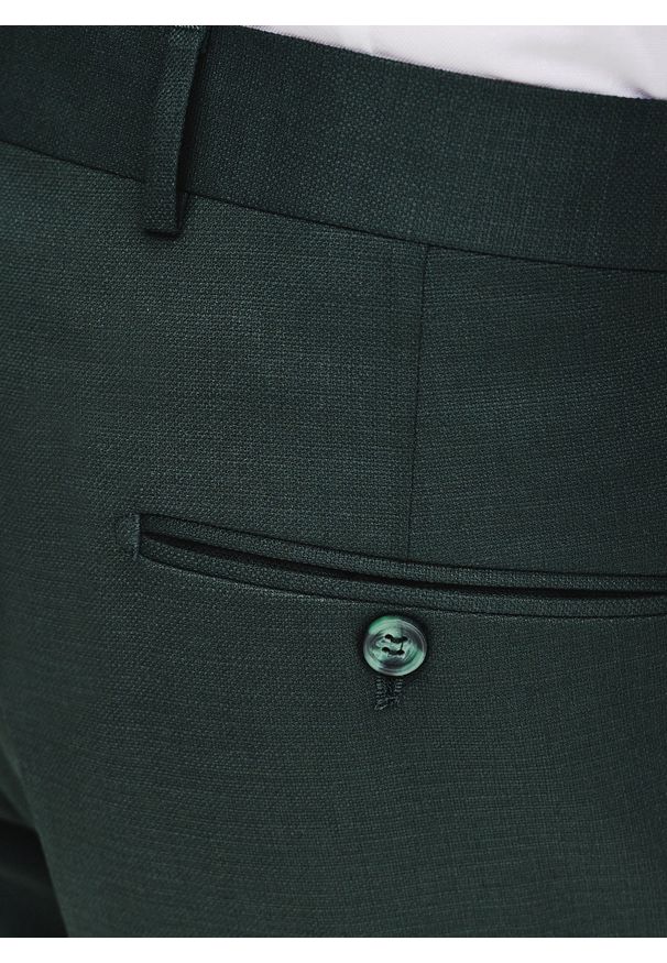 Pako Lorente - PAKO LORENTE – Gładkie spodnie garniturowe w kolorze zielonym. Kolor: zielony. Materiał: poliester, wiskoza, elastan. Wzór: gładki. Styl: elegancki