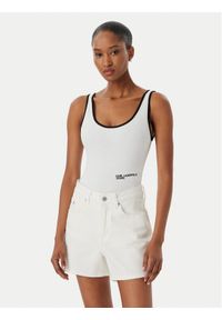 Karl Lagerfeld Jeans Body A2W17021 Biały Slim Fit. Kolor: biały. Materiał: bawełna #1