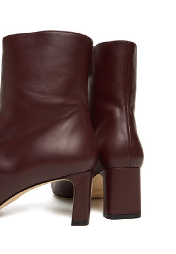 Stuart Weitzman Botki Babette SL542 Bordowy. Kolor: czerwony. Materiał: skóra