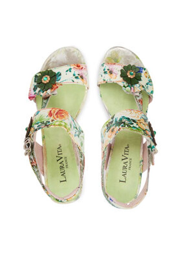 Laura Vita Sandały Framboiseo 26 Zielony. Kolor: zielony. Materiał: skóra