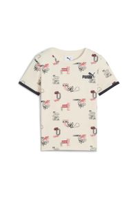 Puma - Dziecięca koszulka Little Runners PUMA Alpine Snow White. Kolor: biały, wielokolorowy, beżowy. Sport: joga i pilates