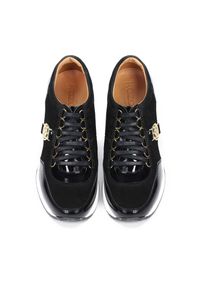 Kazar - Czarne sneakersy damskie. Kolor: czarny. Materiał: skóra, zamsz, lakier #2