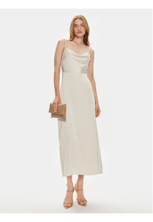 Vila Sukienka koktajlowa Ravenna 14085601 Beżowy Regular Fit. Kolor: beżowy. Materiał: syntetyk. Styl: wizytowy