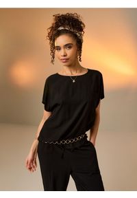 Sinsay - Wiskozowa bluzka - czarny. Kolor: czarny. Materiał: wiskoza