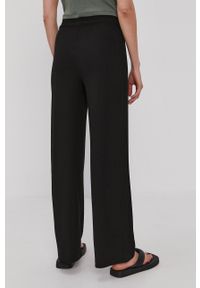 only - Only Spodnie damskie kolor czarny szerokie high waist. Stan: podwyższony. Kolor: czarny. Materiał: materiał #2