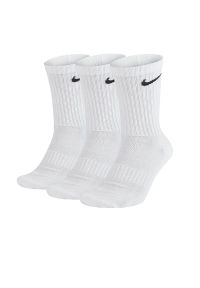 Nike Everyday Cushioned Training Crew > SX7664-100. Materiał: poliester, nylon, materiał, bawełna, tkanina, prążkowany, elastan. Technologia: Dri-Fit (Nike). Sport: fitness