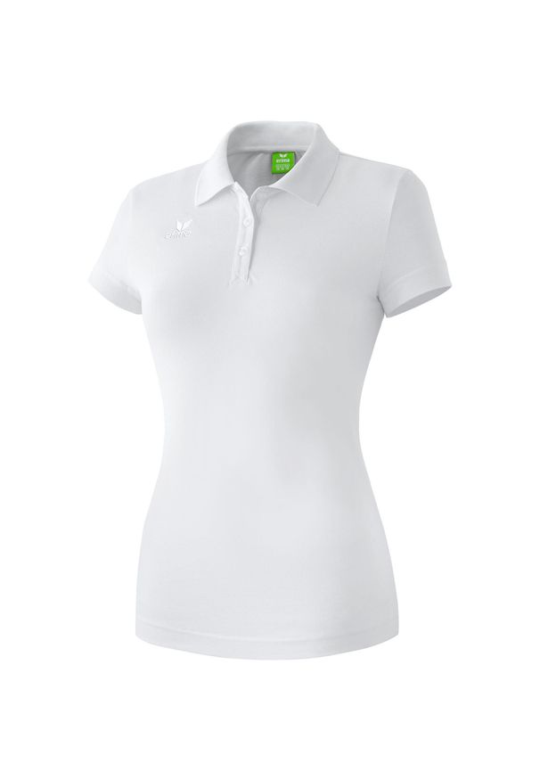 ERIMA - Damska koszulka polo Erima Teamsport. Typ kołnierza: polo. Kolor: biały. Materiał: bawełna, elastan. Sport: piłka nożna