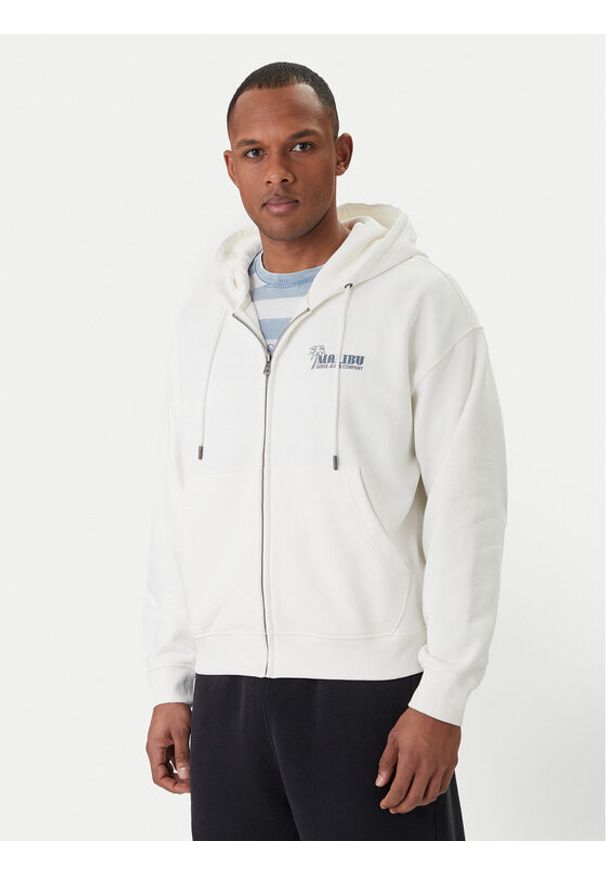 Guess Jeans Bluza M6GQB6 KCPR1 Biały Boxy Fit. Kolor: biały. Materiał: bawełna