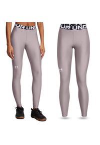 Legginsy sportowe damskie Under Armour getry szybkoschnące treningowe. Kolor: wielokolorowy, szary #1