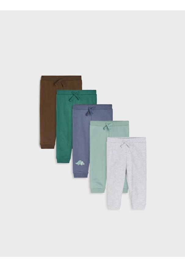 Sinsay - Spodnie jogger 5 pack - niebieski. Kolor: niebieski