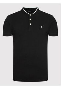 Jack & Jones - Jack&Jones Polo Paulos 12199711 Czarny Regular Fit. Typ kołnierza: polo. Kolor: czarny. Materiał: bawełna