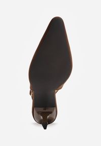 Renee - Ciemnobrązowe Szpilki VICES Slingback Ozdobione Cyrkoniami na Obcasie Laodele. Okazja: na randkę, na imprezę. Zapięcie: sprzączka. Kolor: brązowy. Wzór: aplikacja. Obcas: na obcasie. Styl: elegancki. Wysokość obcasa: średni #4