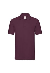 FRUIT OF THE LOOM - Męska Koszulka Polo Premium. Typ kołnierza: polo. Kolor: czerwony, wielokolorowy, brązowy