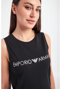 Emporio Armani Swimwear - SUKIENKA EMPORIO ARMANI SWIMWEAR. Długość rękawa: bez rękawów. Wzór: napisy. Typ sukienki: proste. Długość: maxi #5