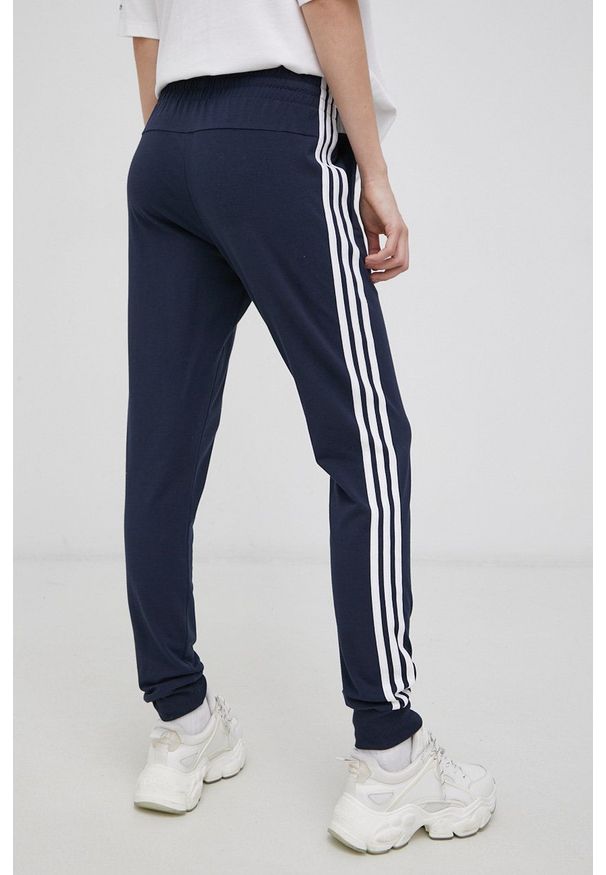 Adidas - adidas - Spodnie. Kolor: niebieski. Materiał: materiał, bawełna