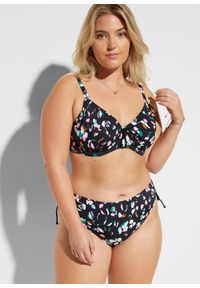 bonprix - Bikini minimizer (2 części) z poliamidu z recyklingu. Kolor: czarny. Materiał: poliamid. Wzór: nadruk #1