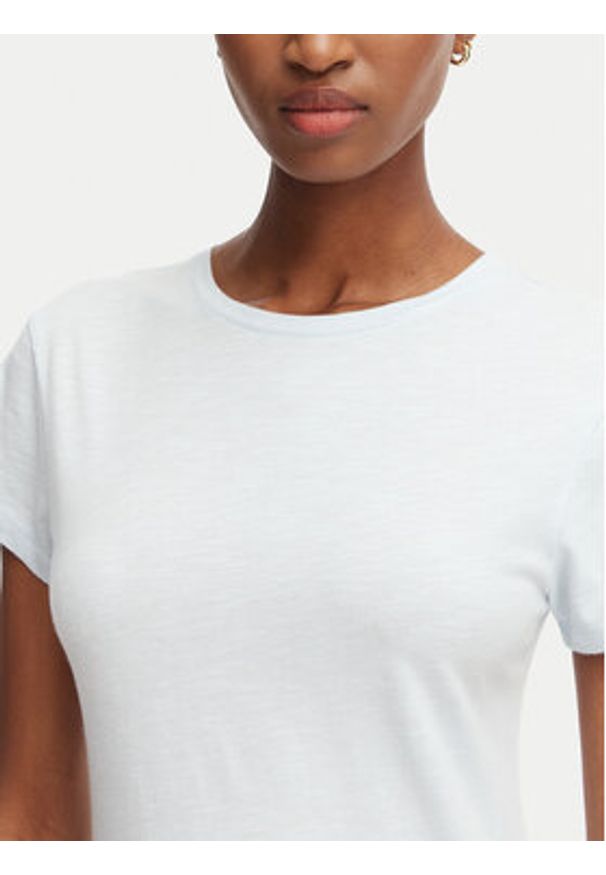 TOMMY HILFIGER - Tommy Hilfiger T-Shirt WW0WW48702 Niebieski jasny Slim Fit. Kolor: niebieski. Materiał: bawełna