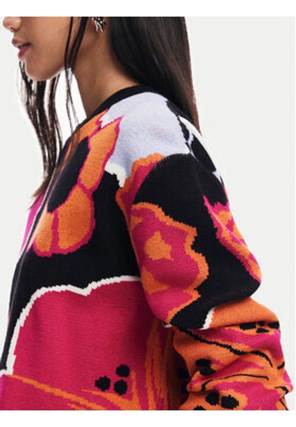 Desigual Sweter Niagara 24WWJF32 Kolorowy Regular Fit. Materiał: syntetyk, wiskoza. Wzór: kolorowy