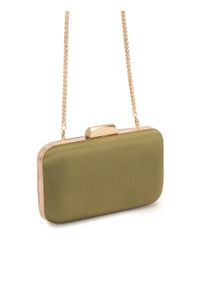 Kazar - Wieczorowa torebka z zielonej tkaniny. Kolor: zielony. Wzór: aplikacja. Materiał: zdobione. Styl: wizytowy. Rodzaj torebki: do ręki #2