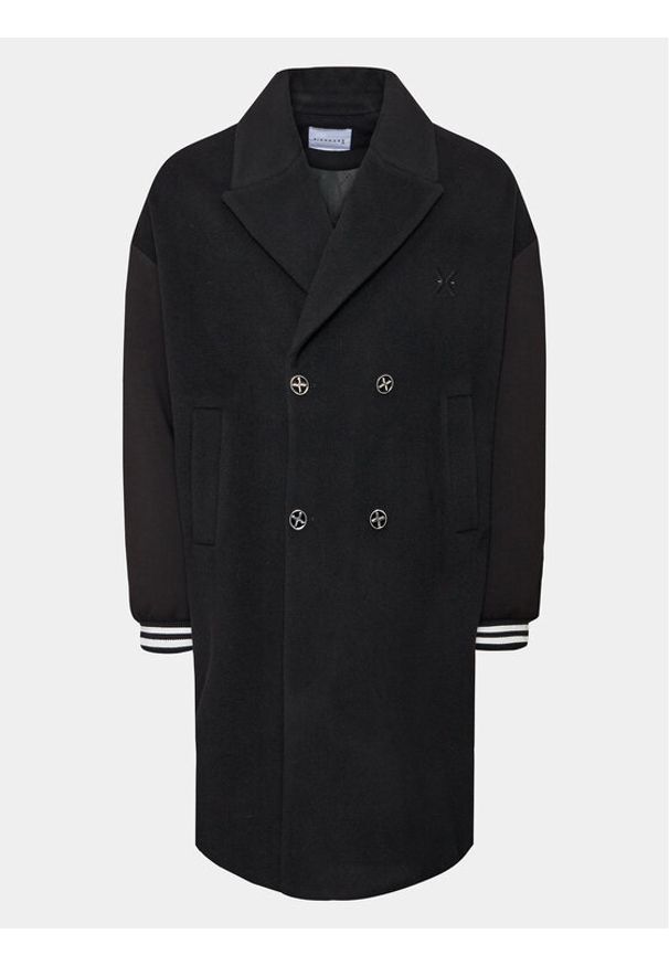 Richmond X Płaszcz wełniany UMA23105CP Czarny Reglan Fit. Kolor: czarny. Materiał: wełna