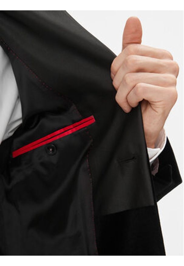 Hugo Marynarka Henry234E1 50502346 Czarny Slim Fit. Kolor: czarny. Materiał: bawełna