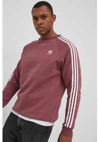 adidas Originals Bluza HE9484 męska kolor różowy z aplikacją. Okazja: na co dzień. Kolor: różowy. Materiał: bawełna. Długość rękawa: raglanowy rękaw. Wzór: aplikacja. Styl: casual