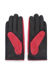 Wittchen - Damskie rękawiczki skórzane dwukolorowe czerwono-czarne. Kolor: wielokolorowy, czarny, czerwony. Materiał: skóra. Styl: elegancki #2