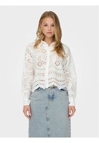 only - ONLY Koszula Bobby 15314566 Biały Cropped Fit. Kolor: biały. Materiał: bawełna