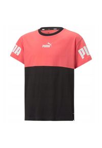 Puma - Koszulka Dziecięca Power Colour Block T-shirt. Kolor: czerwony, wielokolorowy, czarny. Sport: turystyka piesza