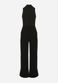 Born2be - Czarny Kombinezon z Dekoltem Halter i Półgolfem z Łańcuszkiem w Talii Tenilra. Okazja: na co dzień. Kolor: czarny. Długość: długie. Styl: casual, elegancki #6