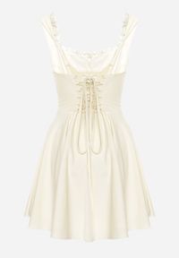 Born2be - Żółta Rozkloszowana Sukienka Vices w Rustykalnym Stylu z Wiązaniem Gorsetowym Foliora. Okazja: na co dzień. Typ kołnierza: dekolt gorset. Kolor: żółty. Długość rękawa: na ramiączkach. Typ sukienki: gorsetowe. Styl: elegancki, casual, klasyczny #5