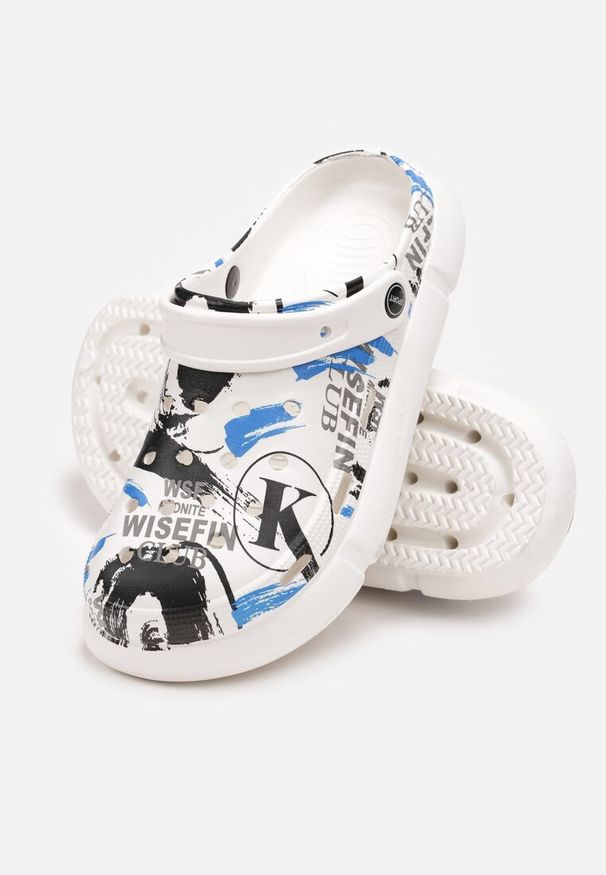 Born2be - Białe Klapki Basenowe z Paskiem Akita. Kolor: biały