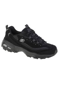 skechers - Buty sportowe Sneakersy damskie, Skechers D Lites Biggest Fan. Kolor: czarny. Materiał: skóra, nubuk, tkanina, materiał, syntetyk. Sport: turystyka piesza