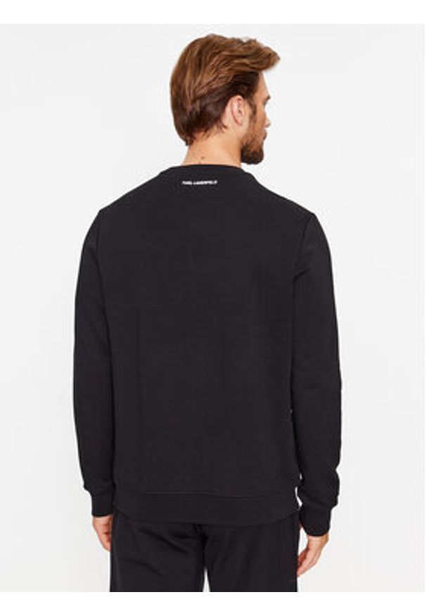 Karl Lagerfeld - KARL LAGERFELD Bluza Sweat Crewneck 705071 500951 Czarny Regular Fit. Typ kołnierza: dekolt w karo. Kolor: czarny. Materiał: bawełna