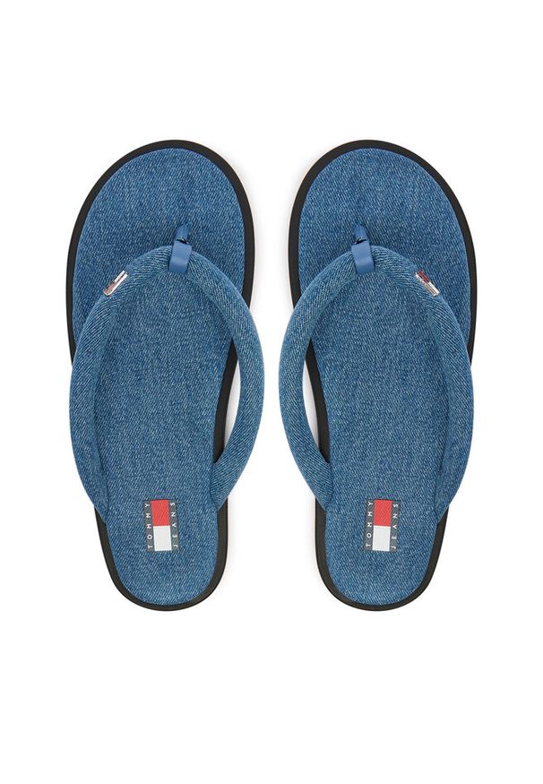 Japonki Tommy Jeans. Okazja: na co dzień. Kolor: niebieski. Materiał: denim. Styl: casual