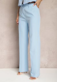 Renee - Niebieskie Garniturowe Spodnie High Waist z Kieszeniami Blathe. Stan: podwyższony. Kolor: niebieski #2