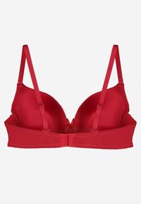 Renee - Bordowy Gładki Biustonosz o Klasycznym Fasonie Arriethia. Kolor: czerwony. Wzór: gładki #2