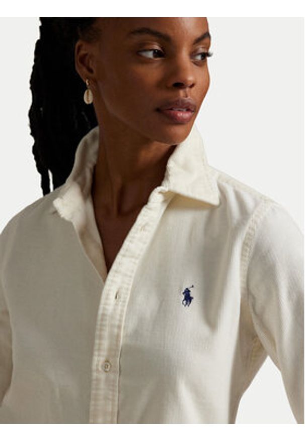 Polo Ralph Lauren Koszula 211971526005 Écru Slim Fit. Typ kołnierza: polo. Materiał: bawełna