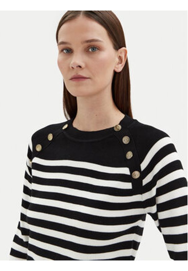 Motivi Bluzka M4286000723N Czarny Slim Fit. Kolor: czarny. Materiał: wiskoza