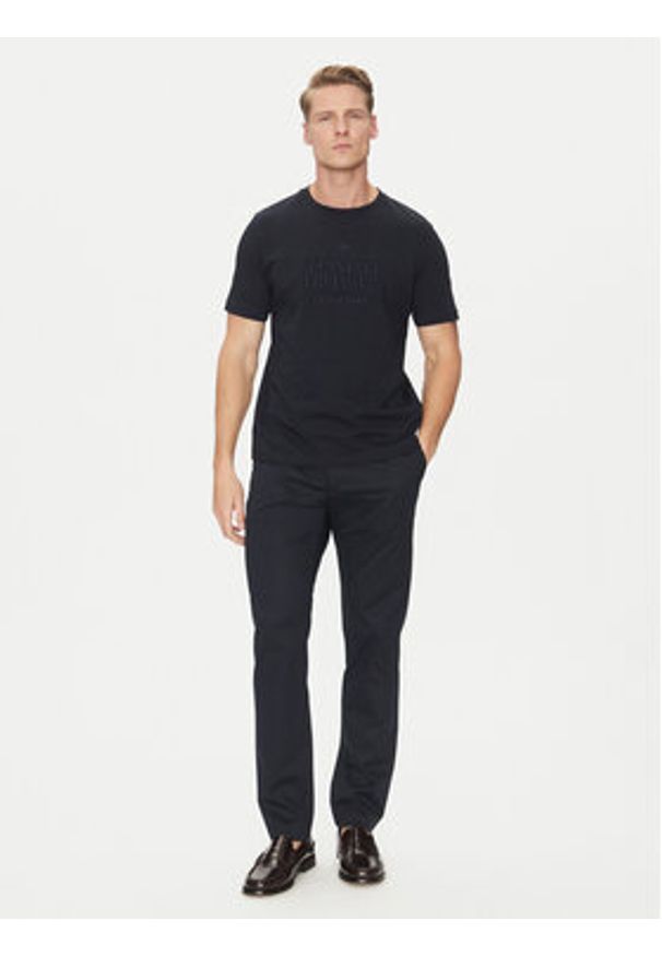 TOMMY HILFIGER - Tommy Hilfiger T-Shirt Embroidery Logo MW0MW38620 Granatowy Regular Fit. Kolor: niebieski. Materiał: bawełna