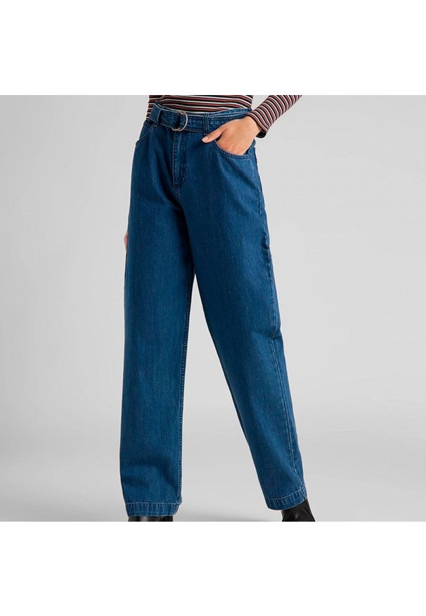 Lee - LEE BELTED HIGH WAIST STRAIGHT DAMSKIE SPODNIE JEANSOWE L30ZKEGT 112106903. Stan: podwyższony