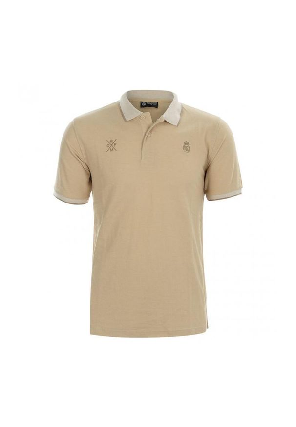 Real Madrid - Koszulka Real Madryt z kołnierzykiem Premium, beżowa - 2XL. Kolor: beżowy. Sport: piłka nożna