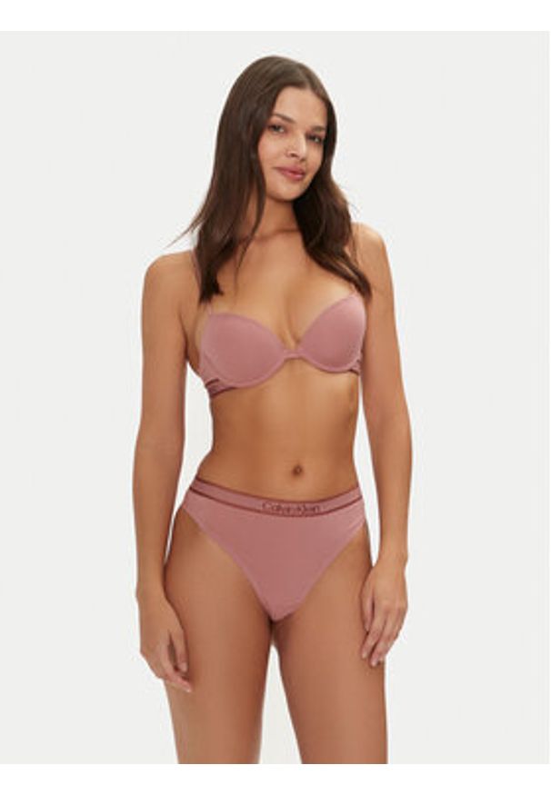 Calvin Klein Underwear Biustonosz z fiszbiną 000QF7948E Różowy. Kolor: różowy. Materiał: bawełna