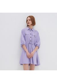 House - Sukienka koszulowa basic - Fioletowy. Kolor: fioletowy. Typ sukienki: koszulowe #1